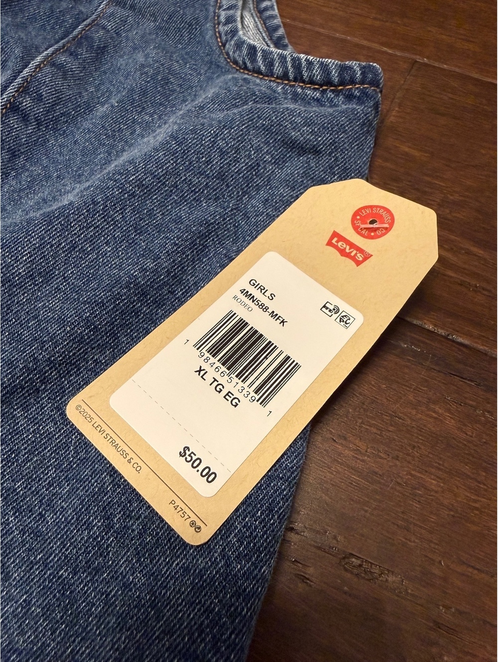 Levi's Girls' Denim Vest XL Two-Tone Button-Up - Picture 3 of 5